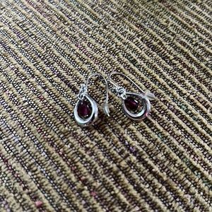 Sterling silver and garnet earrings.  Never worn.